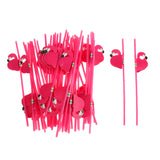 Maxbell 25pcs Flexible Straws Pink Flamingo Drinking Cocktail Beach Party Straws Hot