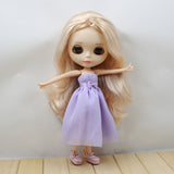 Maxbell 1/6 Scale Chiffon Strapless Dress Skirt for Blythe Azone Licca Doll purple