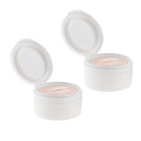 Maxbell 2Pcs 50g Empty Loose Powder Jar Bottle Container/Make Up Sifter Bottles White