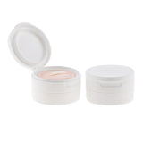 Maxbell 2Pcs 50g Empty Loose Powder Jar Bottle Container/Make Up Sifter Bottles White