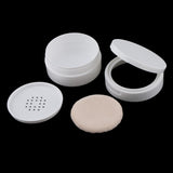 Maxbell 2Pcs 50g Empty Loose Powder Jar Bottle Container/Make Up Sifter Bottles White