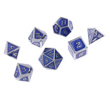 Maxbell Alloy Polyhedral Dice d4 d6 d8 d10 d12 d20 for MTG TRPG DND Silver Dark Blue