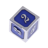 Maxbell Alloy Polyhedral Dice d4 d6 d8 d10 d12 d20 for MTG TRPG DND Silver Dark Blue