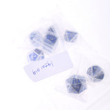 Maxbell Alloy Polyhedral Dice d4 d6 d8 d10 d12 d20 for MTG TRPG DND Silver Dark Blue