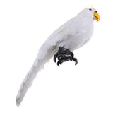 Maxbell Realistic Parrot Artificial Feather Bird Animal Ornament Garden Decor White