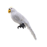Maxbell Realistic Parrot Artificial Feather Bird Animal Ornament Garden Decor White