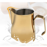 Maxbell Stainless Steel Coffee Frothing Milk Jug Pull Flower Cylinder Cup 550ml Gold