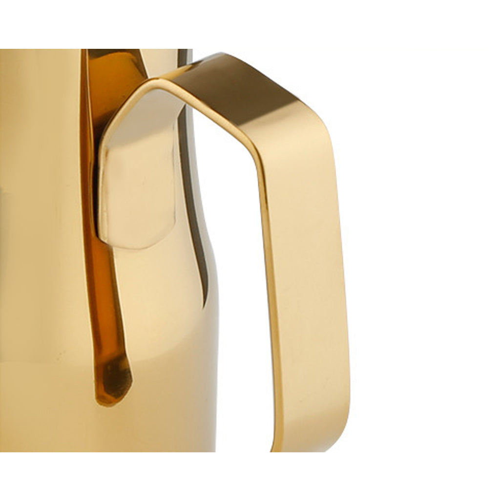 Maxbell Stainless Steel Coffee Frothing Milk Jug Pull Flower Cylinder Cup 550ml Gold