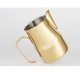 Maxbell Stainless Steel Coffee Frothing Milk Jug Pull Flower Cylinder Cup 550ml Gold