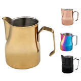 Maxbell Stainless Steel Coffee Frothing Milk Jug Pull Flower Cylinder Cup 550ml Gold