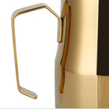 Maxbell Stainless Steel Coffee Frothing Milk Jug Pull Flower Cylinder Cup 550ml Gold