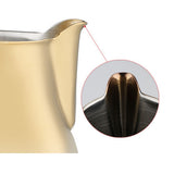Maxbell Stainless Steel Coffee Frothing Milk Jug Pull Flower Cylinder Cup 550ml Gold