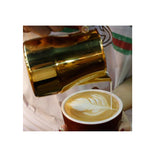Maxbell Stainless Steel Coffee Frothing Milk Jug Pull Flower Cylinder Cup 550ml Gold