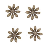 Maxbell 100 Pcs Filigree Flowers Slice Charms Setting DIY Components Jewelry Antique Bronze