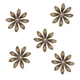 Maxbell 100 Pcs Filigree Flowers Slice Charms Setting DIY Components Jewelry Antique Bronze