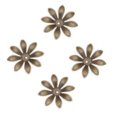 Maxbell 100 Pcs Filigree Flowers Slice Charms Setting DIY Components Jewelry Antique Bronze