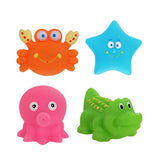 Maxbell Bath Toy Set Water Squirter Spraying Mini Marine Animal Model Pack of 4