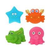 Maxbell Bath Toy Set Water Squirter Spraying Mini Marine Animal Model Pack of 4