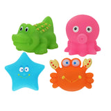 Maxbell Bath Toy Set Water Squirter Spraying Mini Marine Animal Model Pack of 4