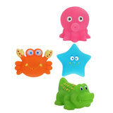 Maxbell Bath Toy Set Water Squirter Spraying Mini Marine Animal Model Pack of 4