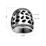 Maxbell Fashion Hollow Out Retro Punk Finger Wide Ring 316L Steel Color Jewelry US 9