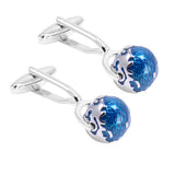 Maxbell Blue World Globe Fashion Cuff Link Wedding Party Xms Gift Mens Cufflinks