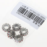 Maxbell 5Pcs Crystal Rhinestone Dangle Spacer Beads Fit Charms European Bracelet Red