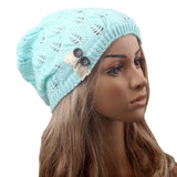 Maxbell Women's Knit Beanie Hat Adult Winter Knited Skullcap Green