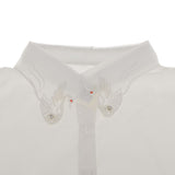 Maxbell Phenovo Womens Half Shirts Detachable Blouse Faux Collar White Swan Pattern