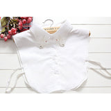 Maxbell Phenovo Womens Half Shirts Detachable Blouse Faux Collar White Swan Pattern