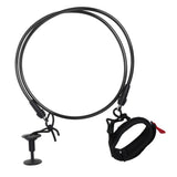 Maxbell 5ft 5.5mm Straight Bodyboard Surfboard Leash & Bicep Wrist Cuff - Black