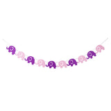 Maxbell 10 Pieces Bunting Garland Bunny Bear Hanging Banner Pink Purple Elephant