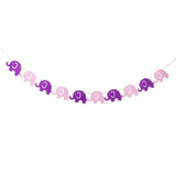 Maxbell 10 Pieces Bunting Garland Bunny Bear Hanging Banner Pink Purple Elephant