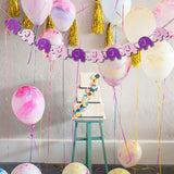 Maxbell 10 Pieces Bunting Garland Bunny Bear Hanging Banner Pink Purple Elephant