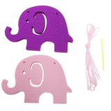 Maxbell 10 Pieces Bunting Garland Bunny Bear Hanging Banner Pink Purple Elephant