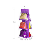 Maxbell Perspective 6-layers Hanging Bag Organizer Handbag Storage Holder Purple