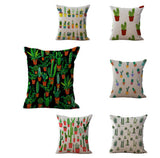 Maxbell Tropical Cactus Cotton Linen Pillow Case Cushion Cover Home Car Decor 1013-2