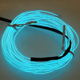 Maxbell 5M Car Neon Cold Light EL Wire Strip Tube with 12V Drive Inverter Ice Blue