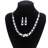 Maxbell Bridal Wedding Party Jewelry Faux Pearl Crystal Rhinestone Necklace Earring Set