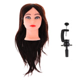 Maxbell Synthetic Hair Hairdressing Training Salon Mannequin Head Clamp Brown 22