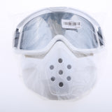 Maxbell Motorcycle Detachable Full Face Mask Goggles Nose Mouth Filter Silver