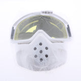 Maxbell Motorcycle Detachable Full Face Mask Goggles Nose Mouth Filter Yellow