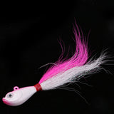 Maxbell 3d Eyes Bucktail Jigs Fishing Lure Bluefish Surf Fishing Lure Pink White