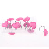 Maxbell 12 Piece Resin Heart-shaped Shower Curtain Hook Hanger Holder Rose Red