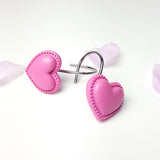 Maxbell 12 Piece Resin Heart-shaped Shower Curtain Hook Hanger Holder Rose Red