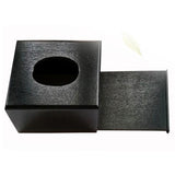 Maxbell Wooden Tissue Paper Storage Box Car Napkin Case Cover Holder Black Square