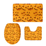 Maxbell Non-Slip Halloween Print Bathroom Pedestal Lid Mat Toilet Floor Rug Set  7