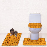 Maxbell Non-Slip Halloween Print Bathroom Pedestal Lid Mat Toilet Floor Rug Set  7