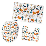 Maxbell Non-Slip Halloween Print Bathroom Pedestal Lid Mat Toilet Floor Rug Set  5