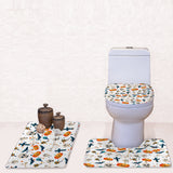 Maxbell Non-Slip Halloween Print Bathroom Pedestal Lid Mat Toilet Floor Rug Set  5